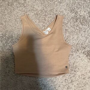 Roxy Beige Crossback Crop Top